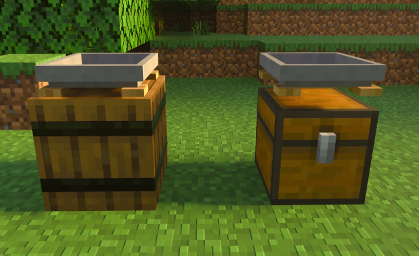 Bonsai placed on barrel and chest